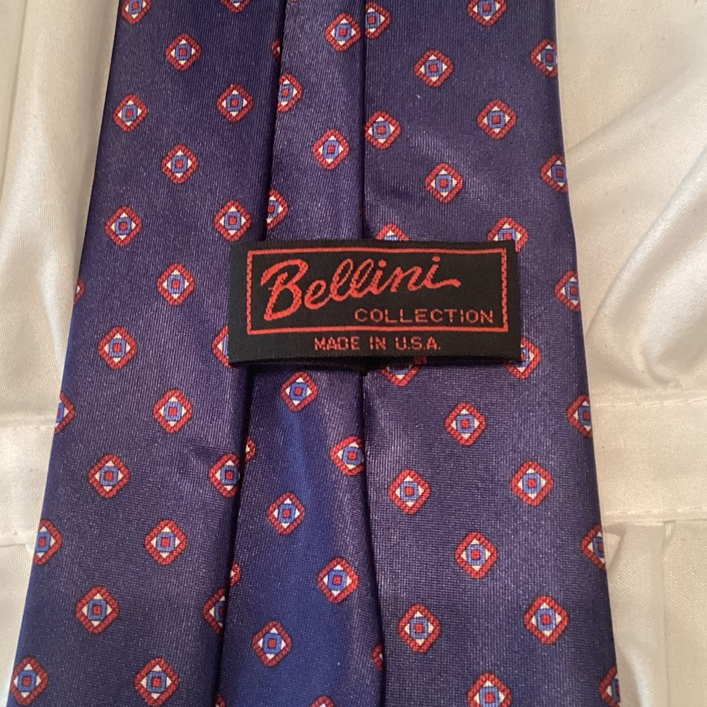 Bellini Purple Tie with Red and Light Blue Medallions